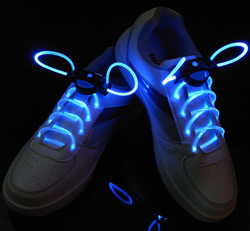 BLUE LED Light Up Flashing Shoelaces SALE!